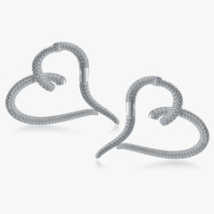 Pave Heart Diamond Earrings