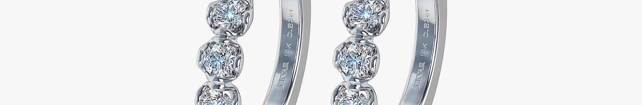J'EVAR 14 KT White Gold ALTR Lab Grown Diamond Hoop Earrings Perspective View
