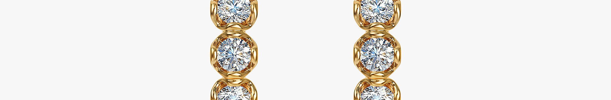 J'EVAR 14 KT Yellow Gold ALTR Lab Grown Diamond Hoop Earrings Front View