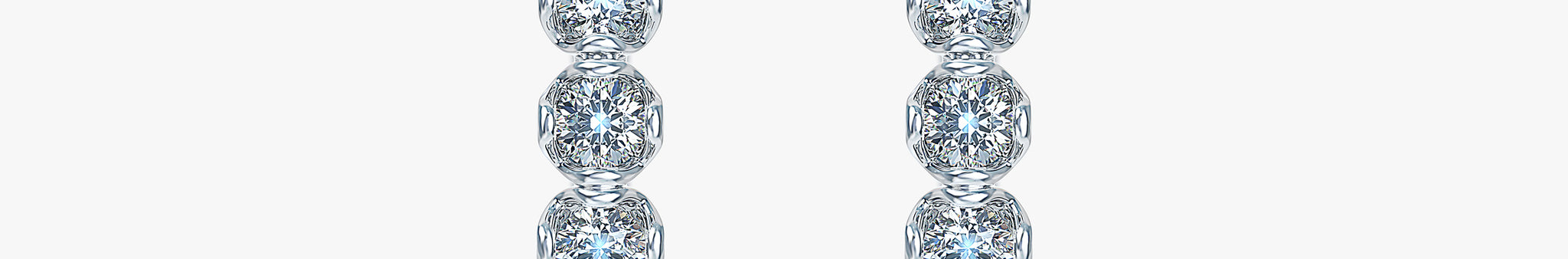 J'EVAR 14 KT White Gold ALTR Lab Grown Diamond Hoop Earrings Front View