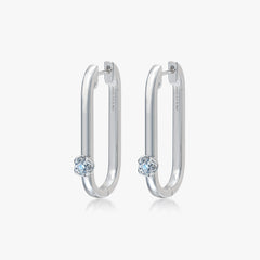 U-shaped Hoop Diamond Earrings