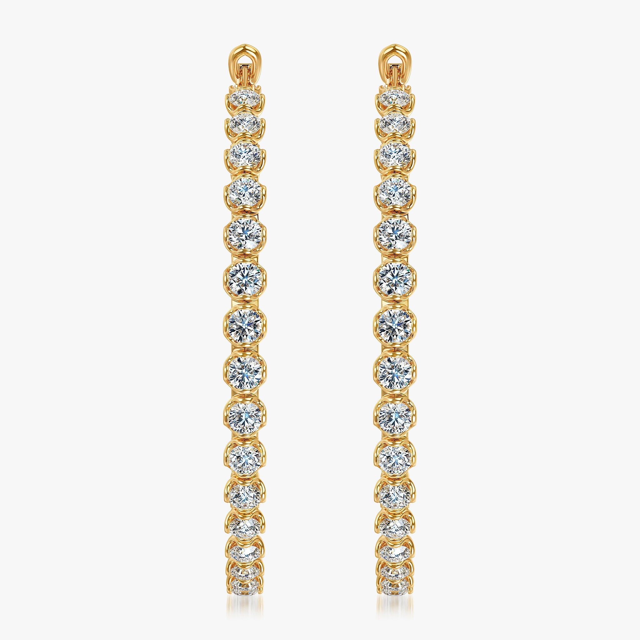 J'EVAR 18KT White Gold Couture 40 CT ALTR Diamond Hoop Earrings Front View