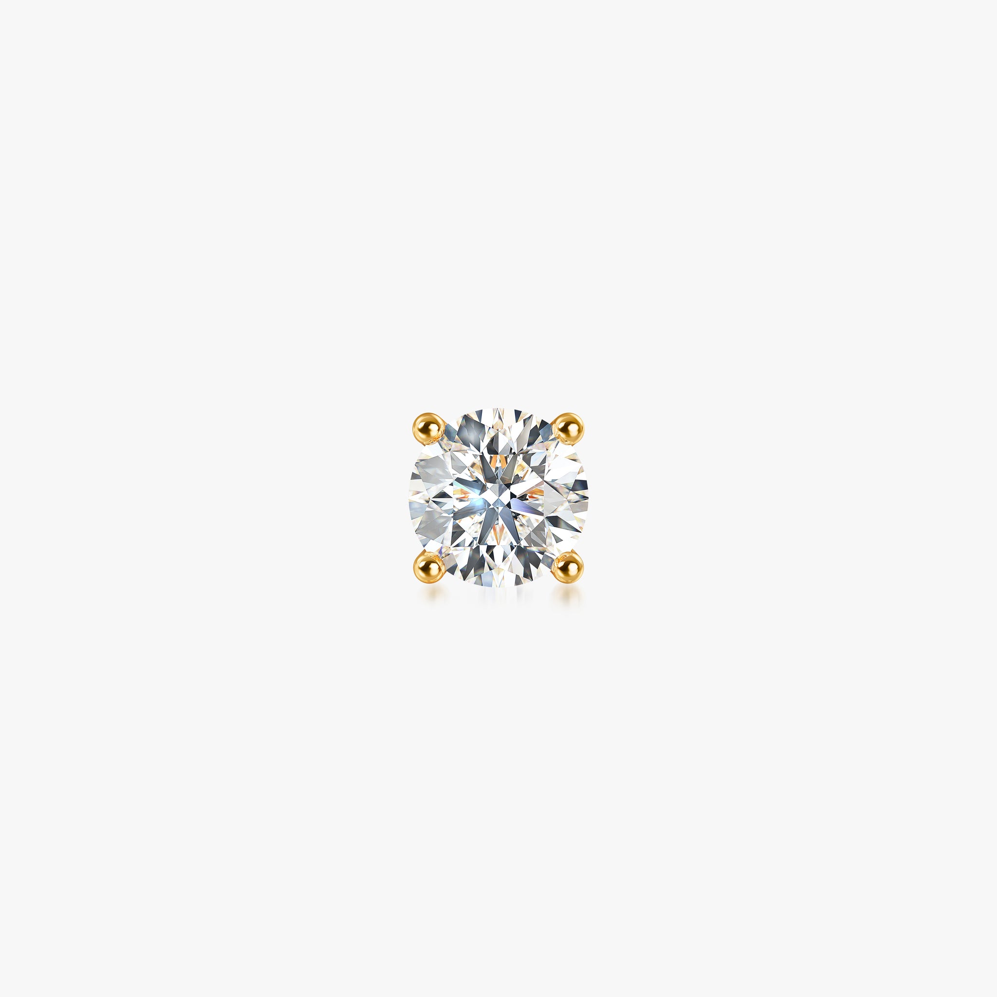 J'EVAR 14KT Yellow Gold ALTR Lab Grown Diamond Stud Earrings Front View