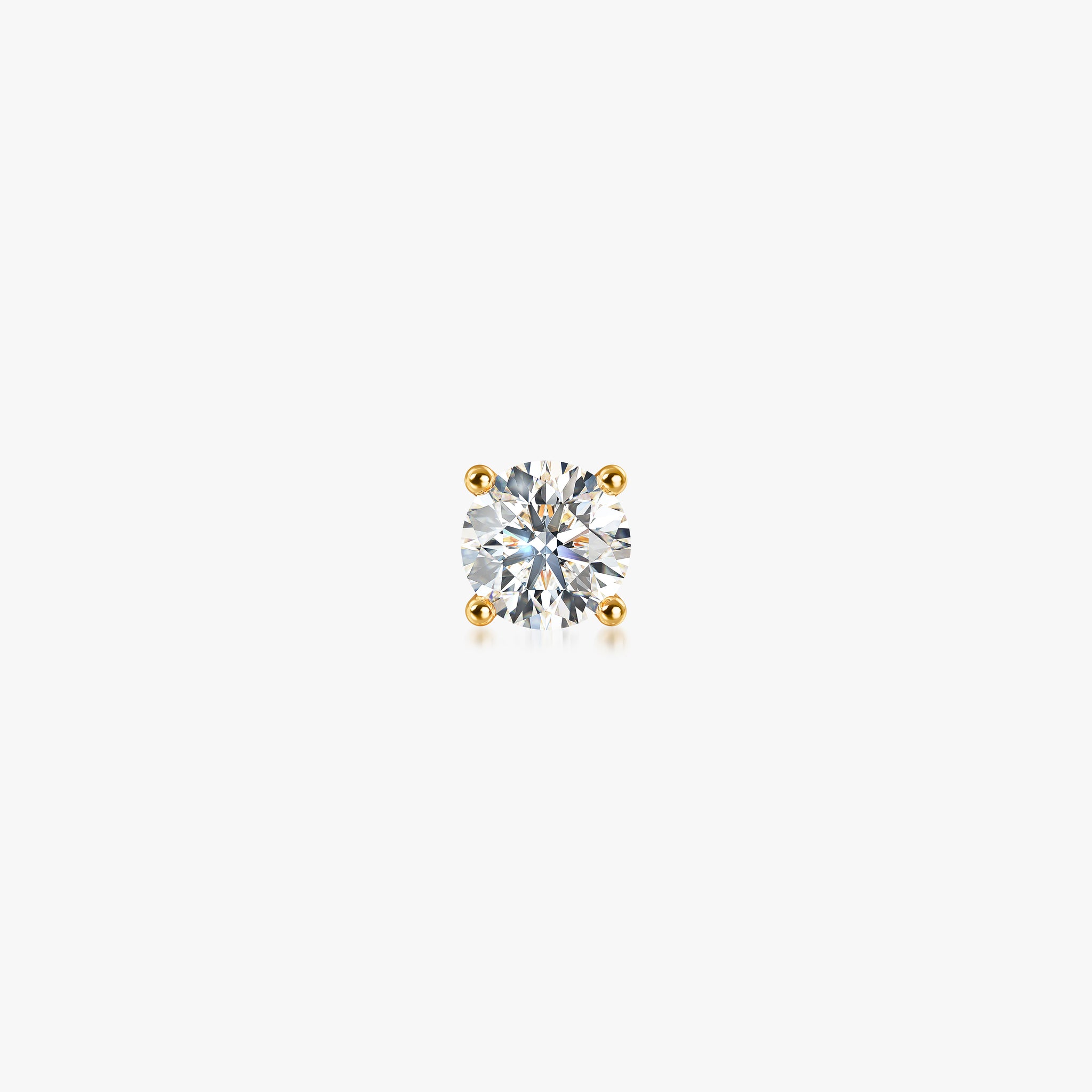 J'EVAR 14KT Yellow Gold ALTR Lab Grown Diamond Stud Earrings Front View