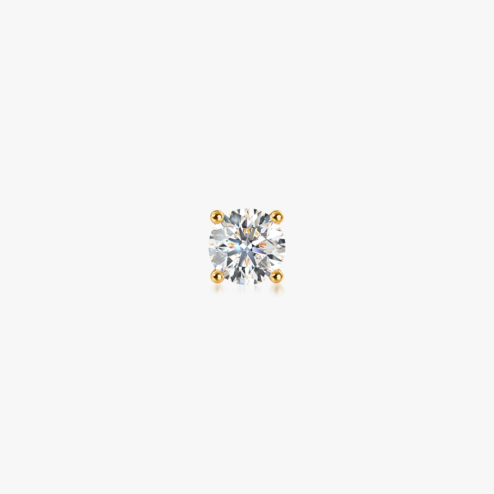 J'EVAR 14KT Yellow Gold ALTR Lab Grown Diamond Stud Earrings Front View