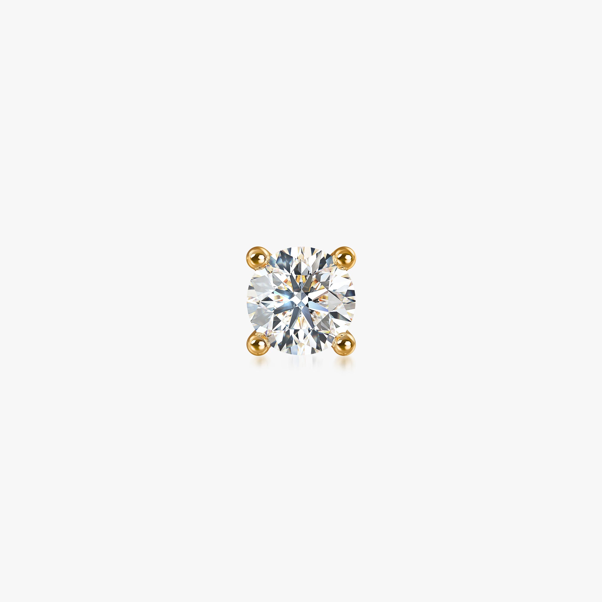 J'EVAR 14KT Yellow Gold ALTR Lab Grown Diamond Stud Earrings Front View