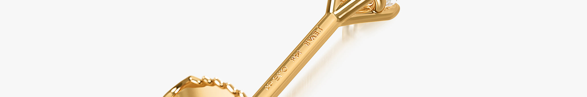 J'EVAR 14KT Yellow Gold ALTR Lab Grown Diamond Stud Earrings Back View