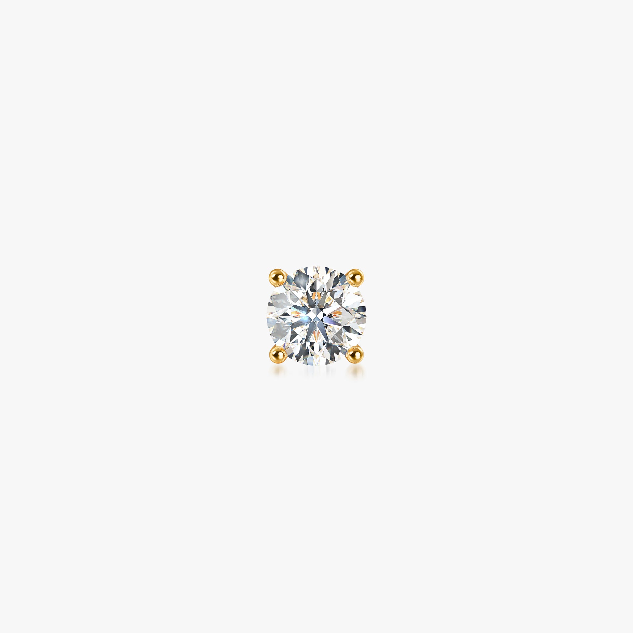 J'EVAR 14KT Yellow Gold ALTR Lab Grown Diamond Stud Earrings Front View