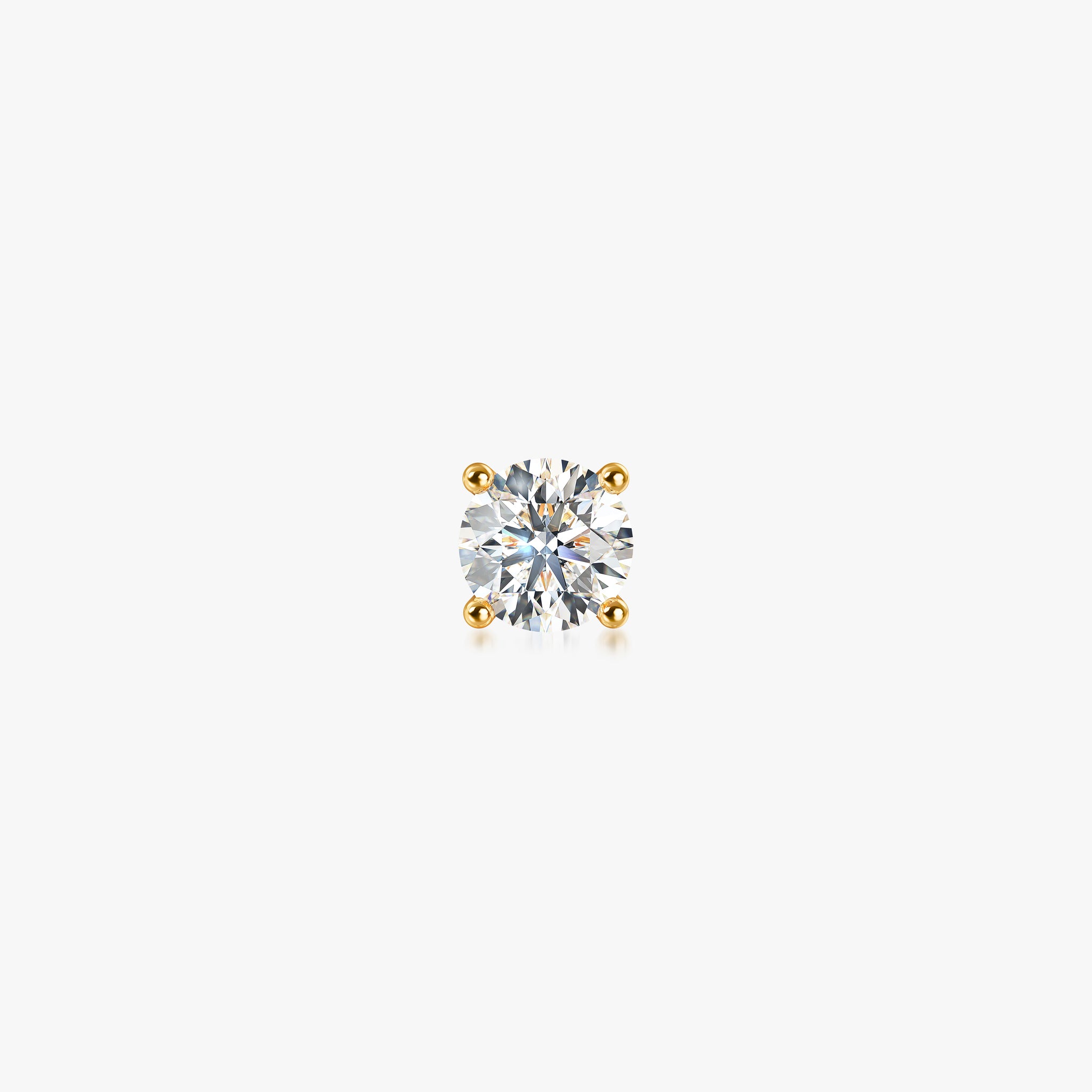 J'EVAR 14KT Yellow Gold ALTR Lab Grown Diamond Stud Earrings Front View