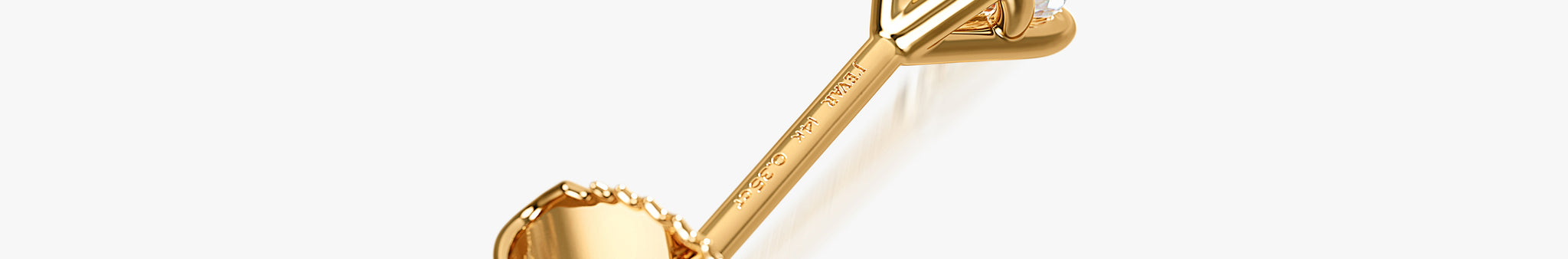 J'EVAR 14KT Yellow Gold ALTR Lab Grown Diamond Stud Earrings Back View