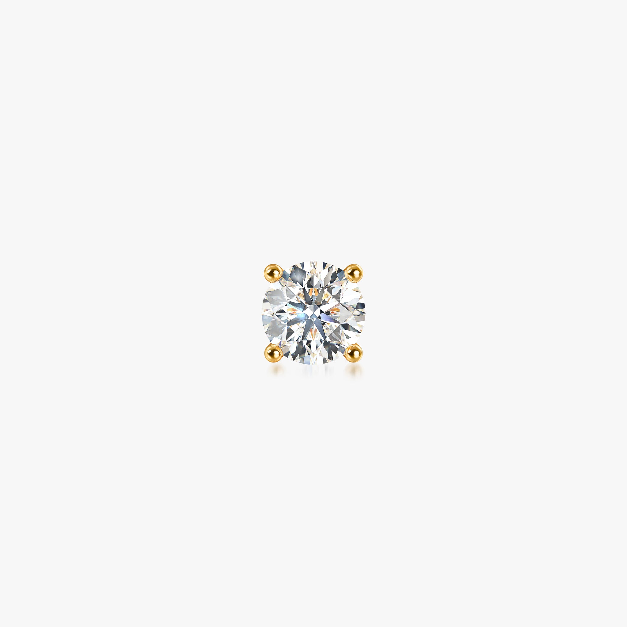 J'EVAR 14KT Yellow Gold ALTR Lab Grown Diamond Stud Earrings Front View