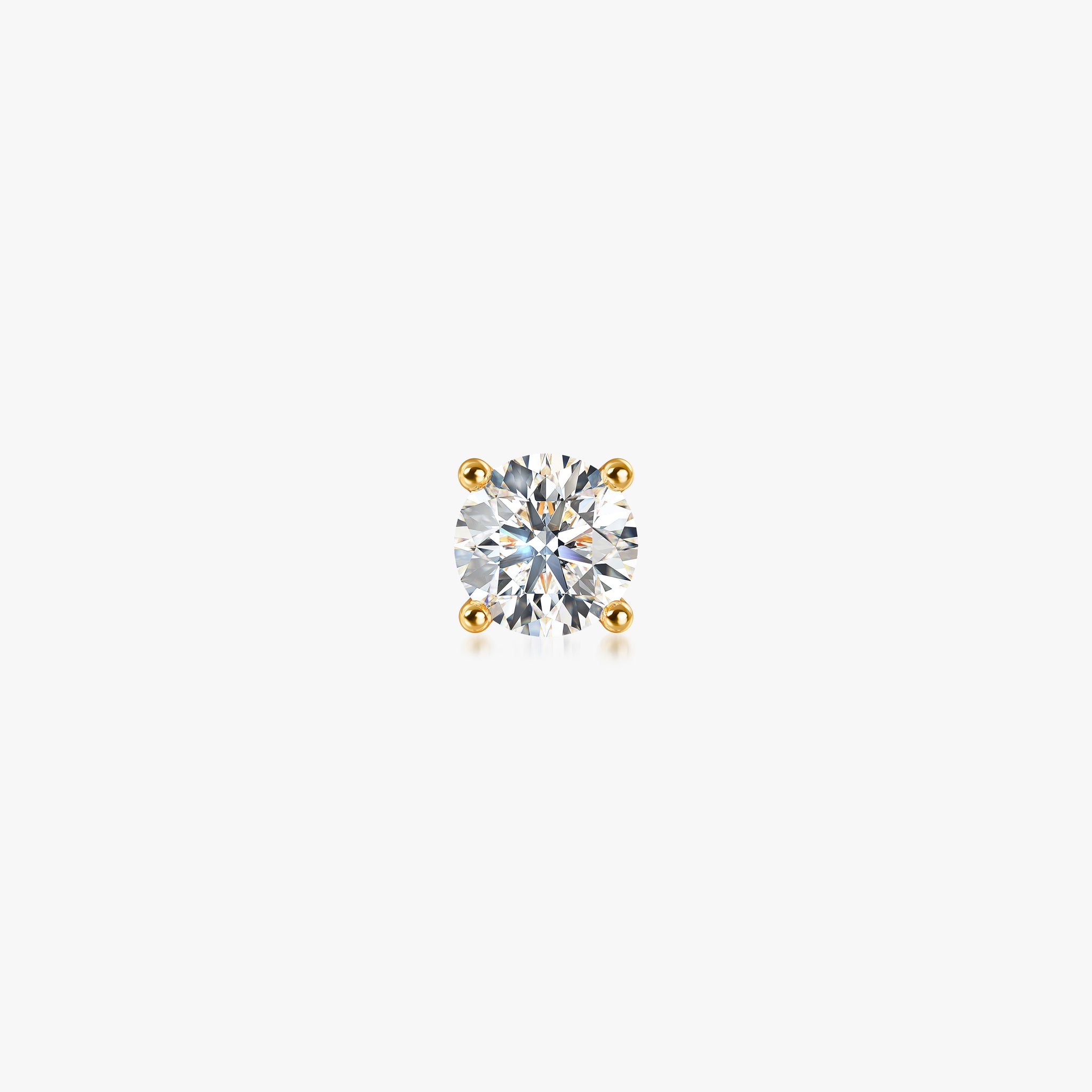 J'EVAR 14KT Yellow Gold ALTR Lab Grown Diamond Stud Earrings Front View