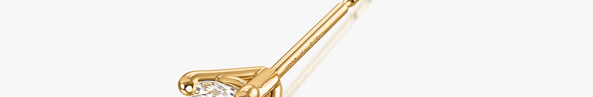 J'EVAR 14KT Yellow Gold ALTR Lab Grown Diamond Stud Earrings Perspective View