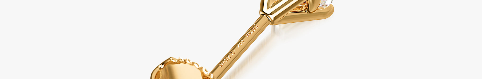 J'EVAR 14KT Yellow Gold ALTR Lab Grown Diamond Stud Earrings Back View
