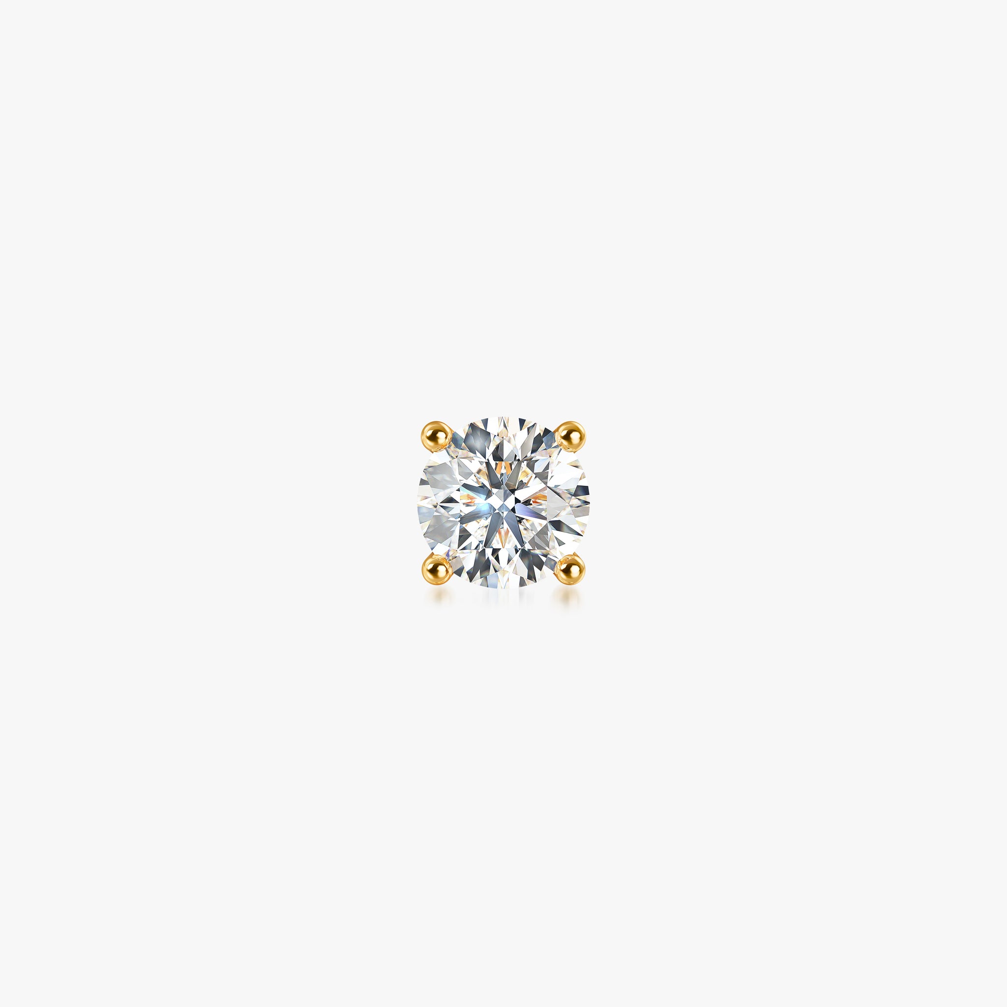 J'EVAR 14KT Yellow Gold ALTR Lab Grown Diamond Stud Earrings Front View