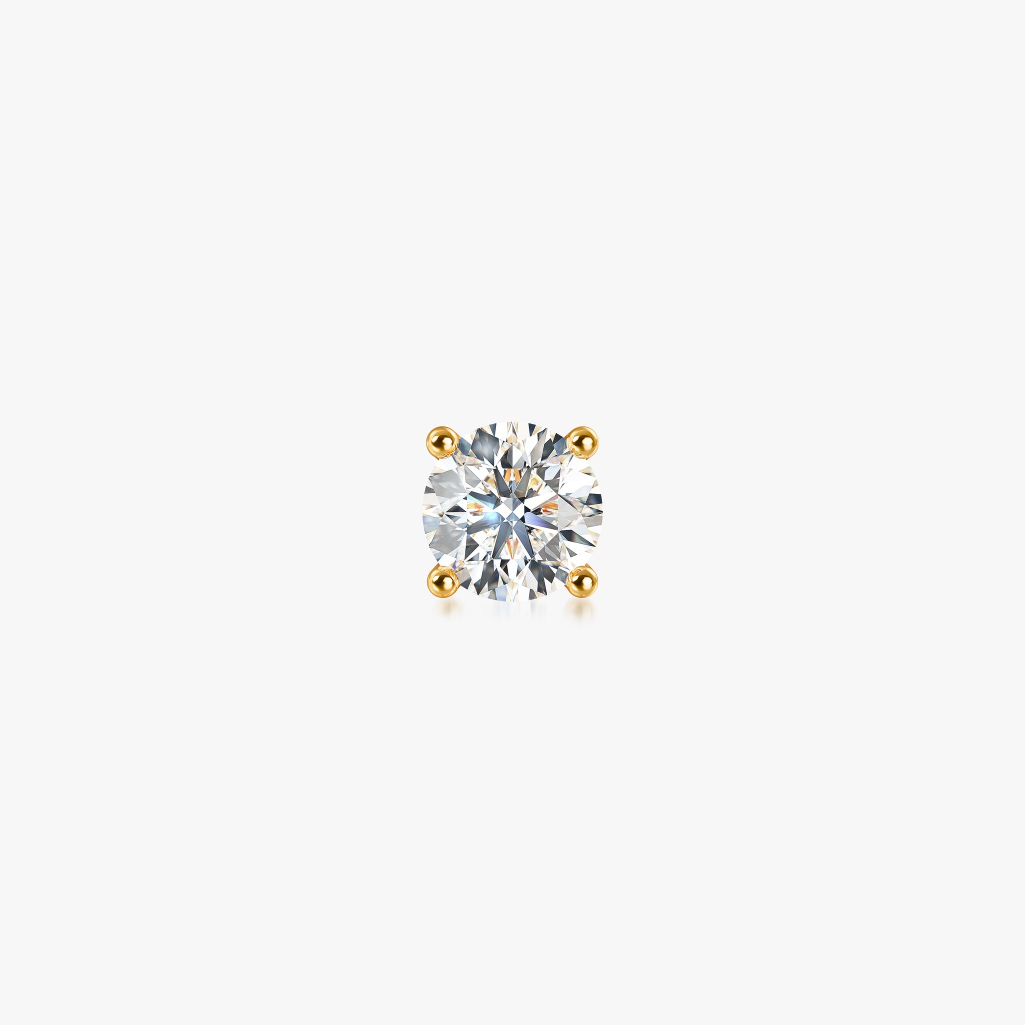 J'EVAR 14KT Yellow Gold ALTR Lab Grown Diamond Stud Earrings Front View