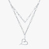 J'EVAR 14KT White Gold Two Row Paperclip Heart ALTR Lab Grown Diamond Necklace Front View | 1.00 CT