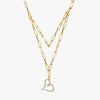 J'EVAR 14KT Yellow Gold Two Row Paperclip Heart ALTR Lab Grown Diamond Necklace Perspective View | 1.00 CT