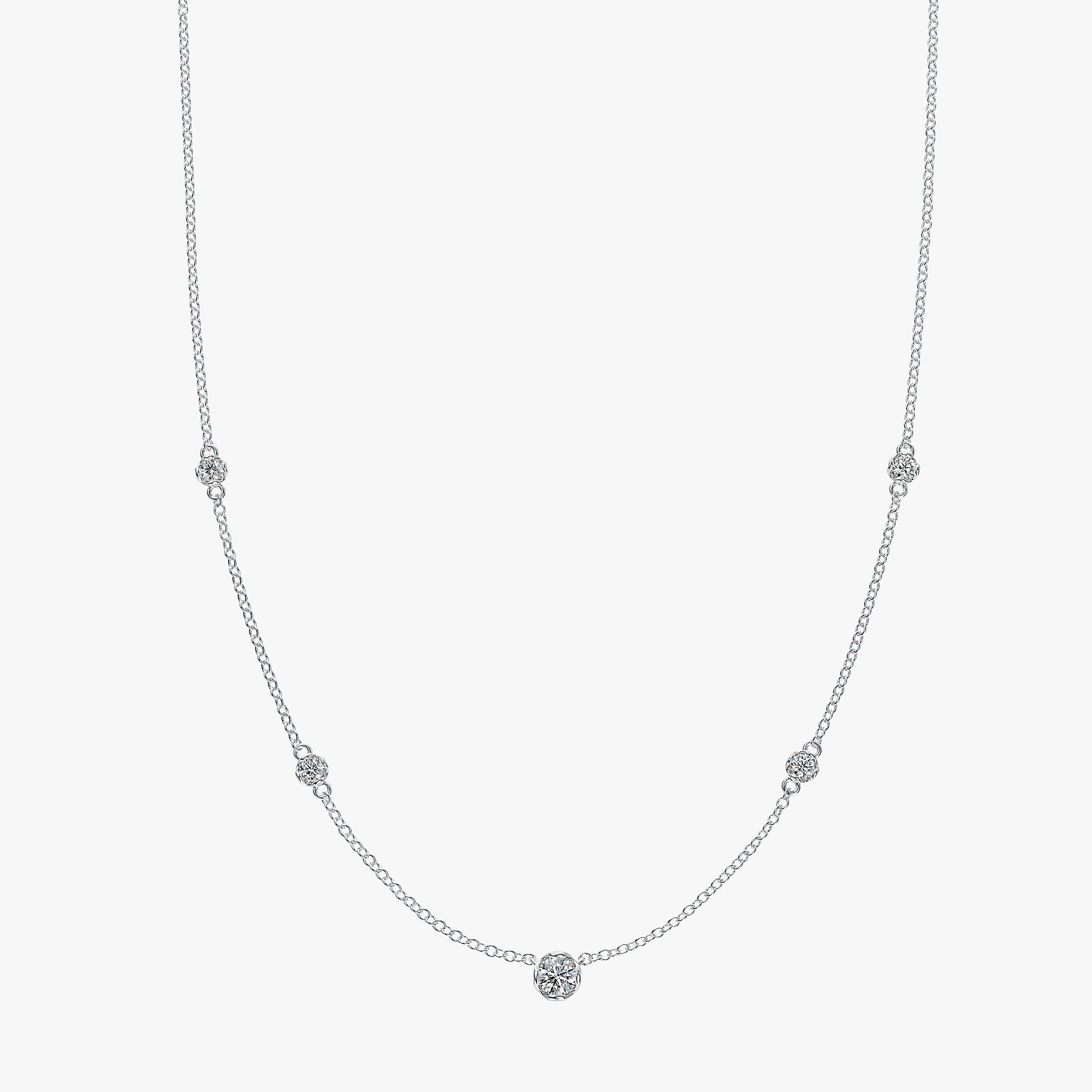 J'EVAR 14KT White Gold By The Yard ALTR Lab Grown Diamond Necklace Front View | 0.35 CT
