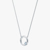 J'EVAR Sterling Silver Circle of Life ALTR Lab Grown Diamond Necklace Perspective View | 0.10 CT