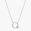 J'EVAR Sterling Silver Circle of Life ALTR Lab Grown Diamond Necklace Front View | 0.10 CT