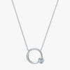 J'EVAR Sterling Silver Circle of Life ALTR Lab Grown Diamond Necklace Front View | 0.20 CT