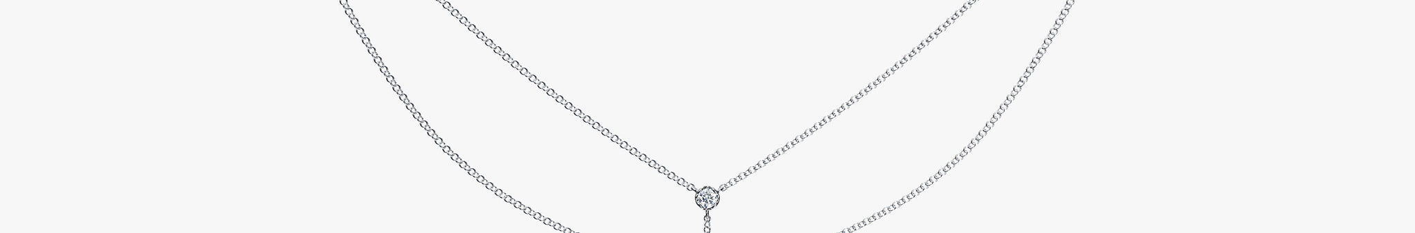 J'EVAR 14KT White Gold Double-Layered Lariat ALTR Lab Grown Diamond Necklace Front View
