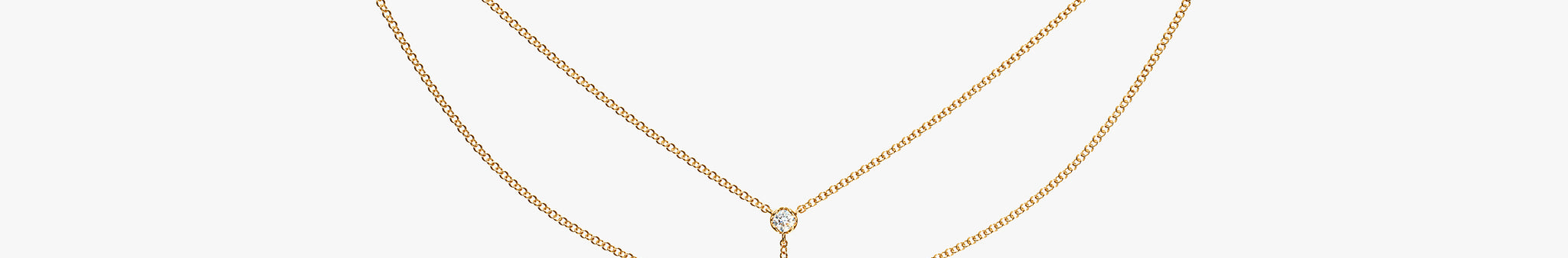 J'EVAR 14KT Yellow Gold Double-Layered Lariat ALTR Lab Grown Diamond Necklace Front View