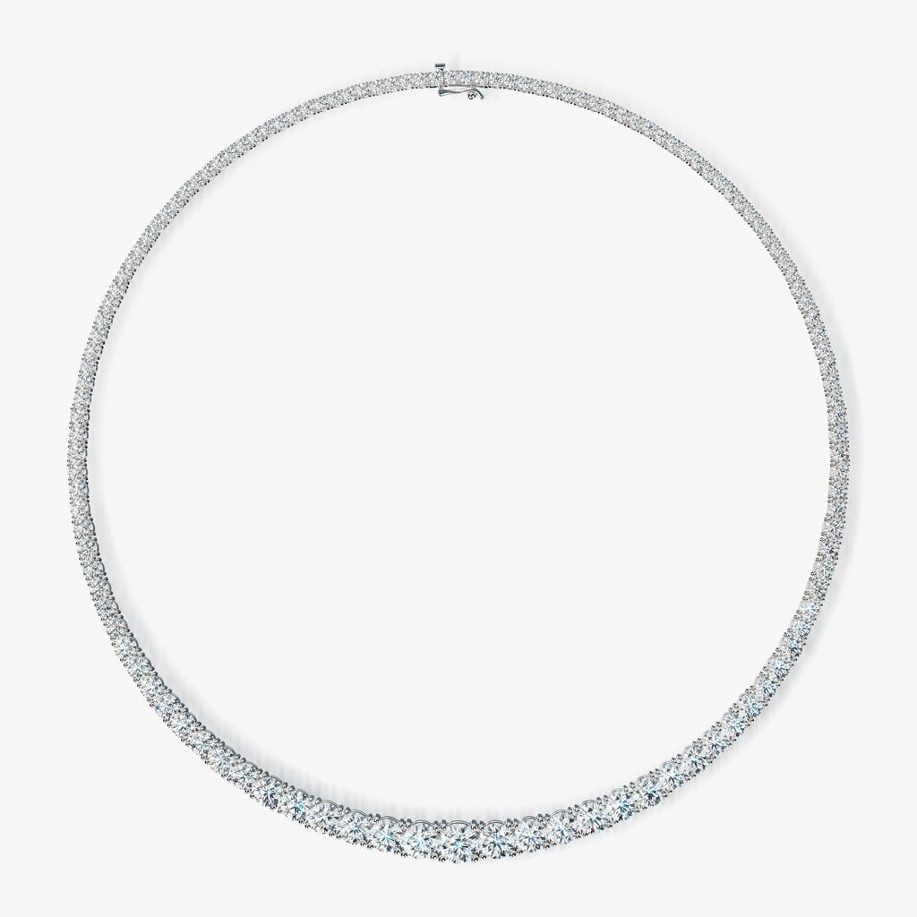 J'EVAR 18KT White Gold Riviera ALTR Lab Grown Diamond Necklace Front View | 16 IN / 15.00 CT