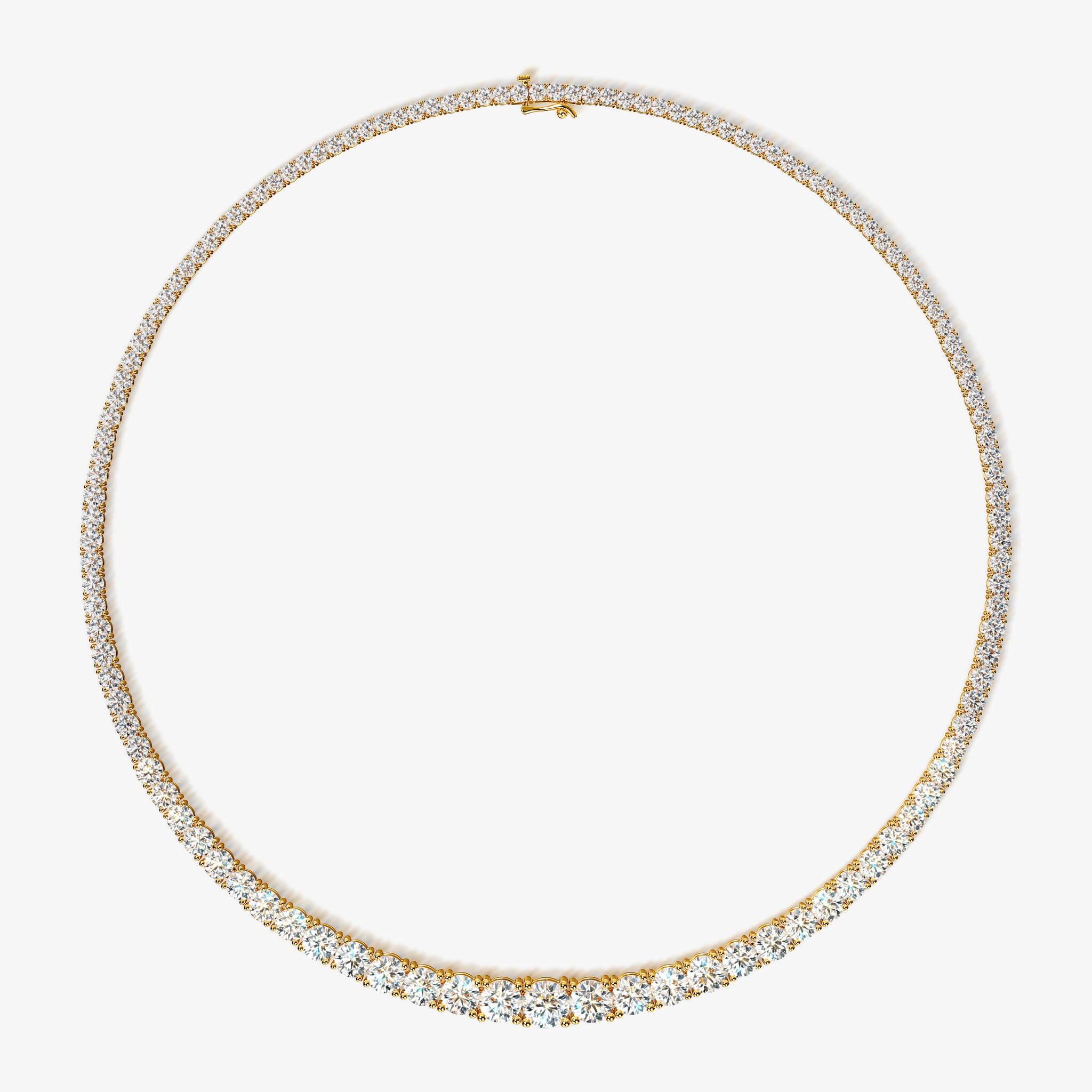 J'EVAR 18KT Yellow Gold Riviera ALTR Lab Grown Diamond Necklace Front View