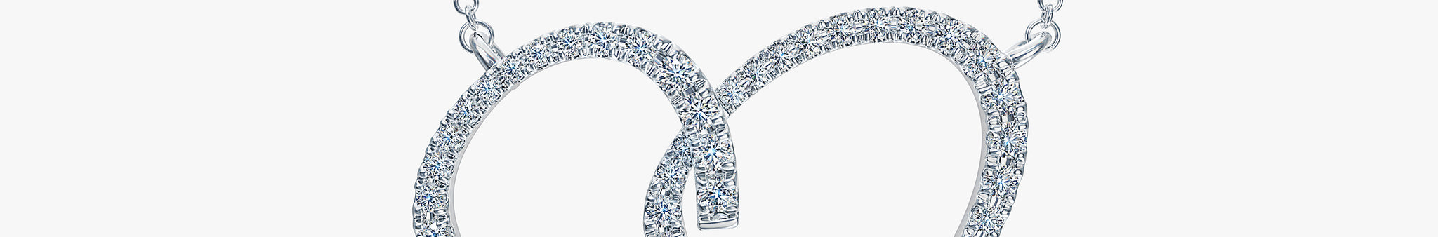 J'EVAR 14KT White Gold Heart ALTR Lab Grown Diamond Necklace Front View
