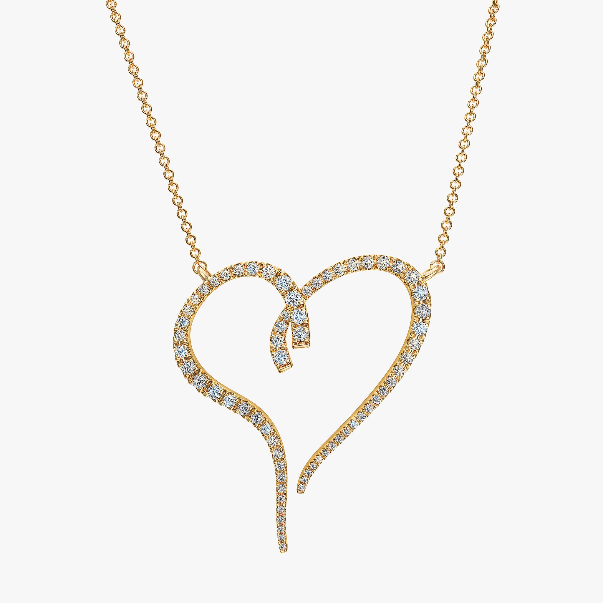J'EVAR 14KT Yellow Gold Heart ALTR Lab Grown Diamond Necklace Front View