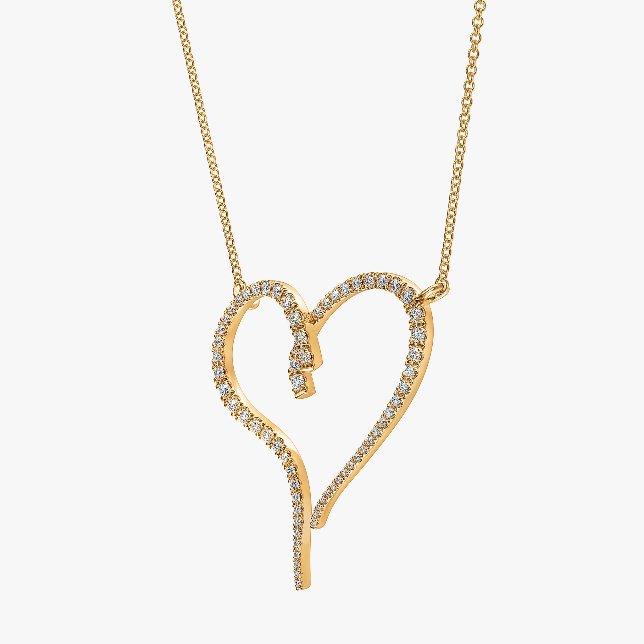 J'EVAR 14KT Yellow Gold Heart ALTR Lab Grown Diamond Necklace Perspective View