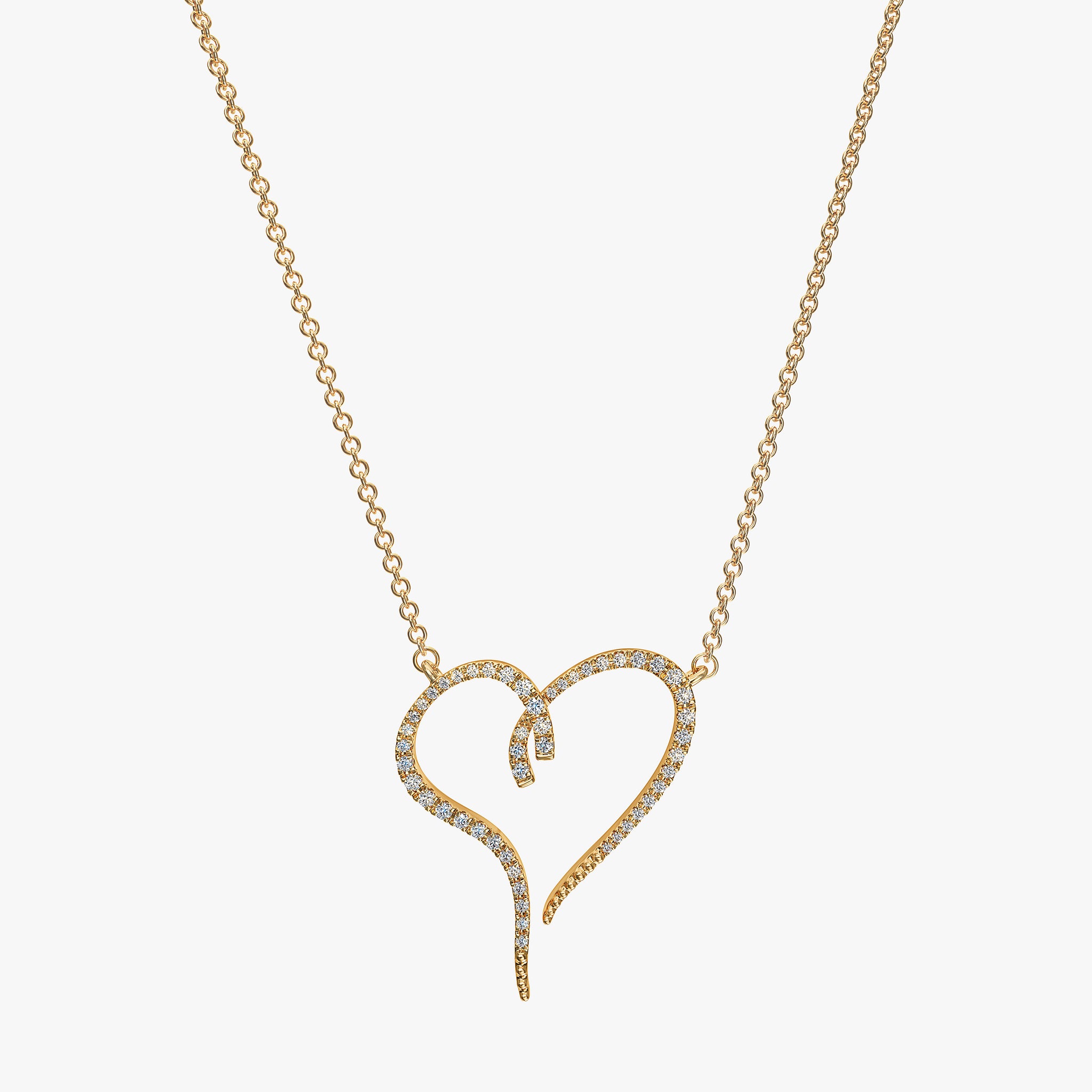 J'EVAR 14KT Yellow Gold Heart ALTR Lab Grown Diamond Necklace Front View