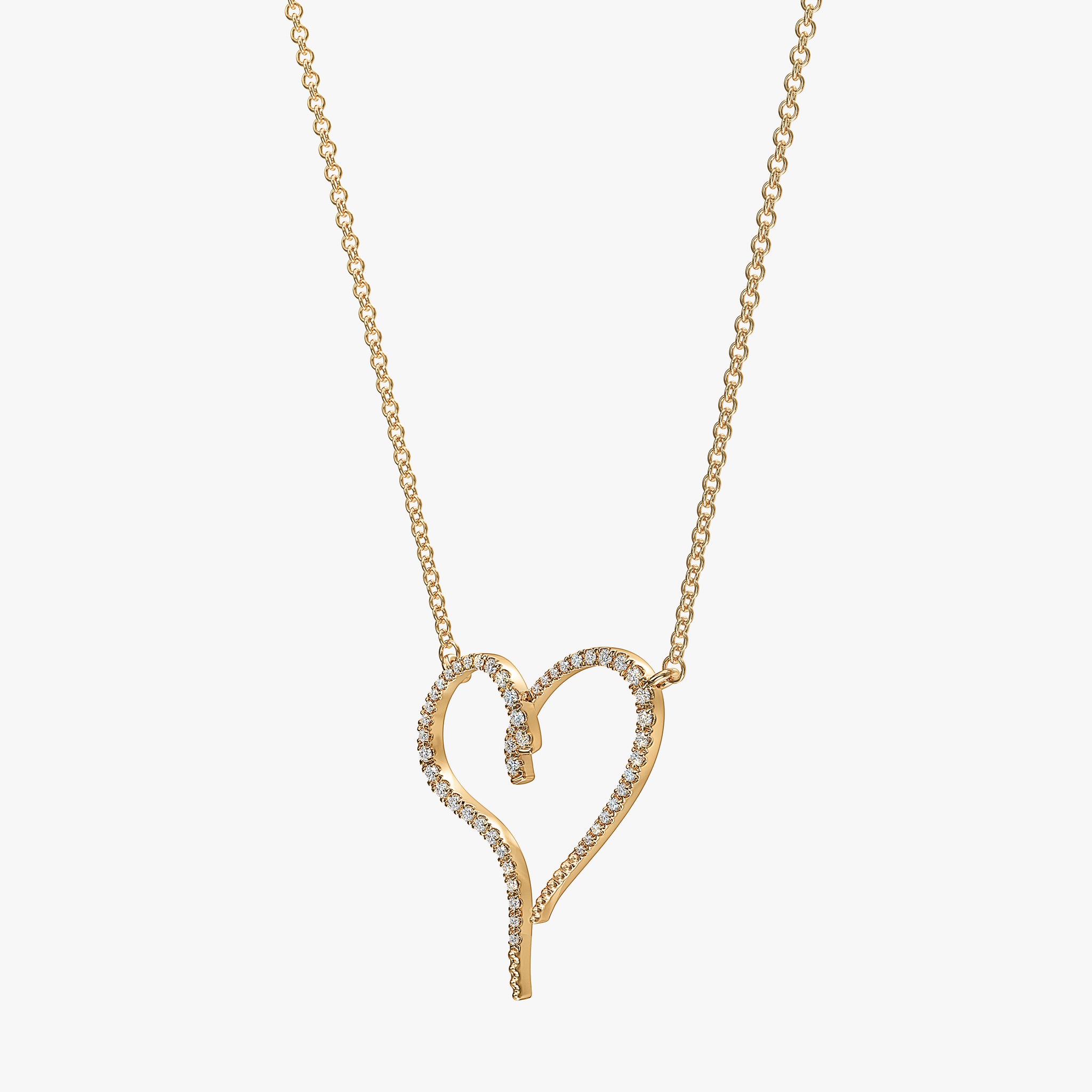 J'EVAR 14KT Yellow Gold Heart ALTR Lab Grown Diamond Necklace Perspective View