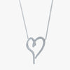 J'EVAR 14KT White Gold Pave Heart ALTR Lab Grown Diamond Necklace Perspective View | 1.00 CT