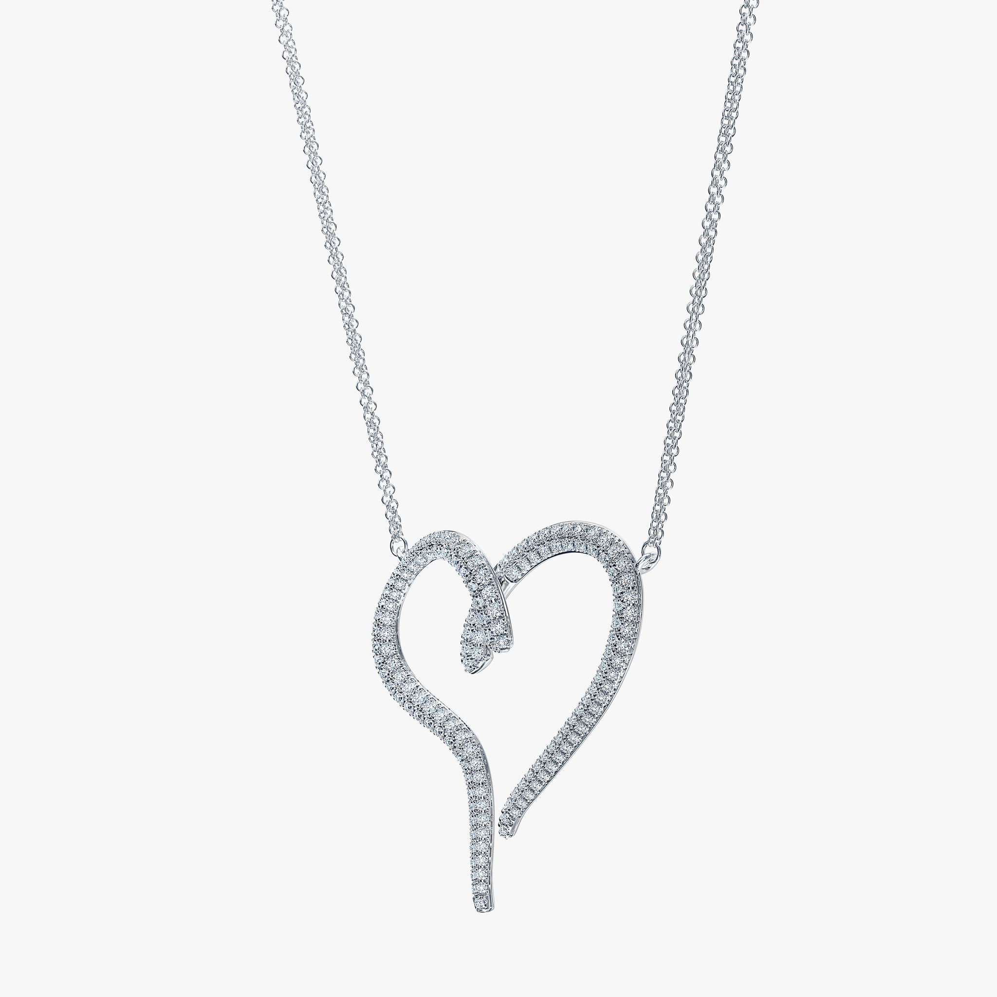 J'EVAR 14KT White Gold Pave Heart ALTR Lab Grown Diamond Necklace Perspective View