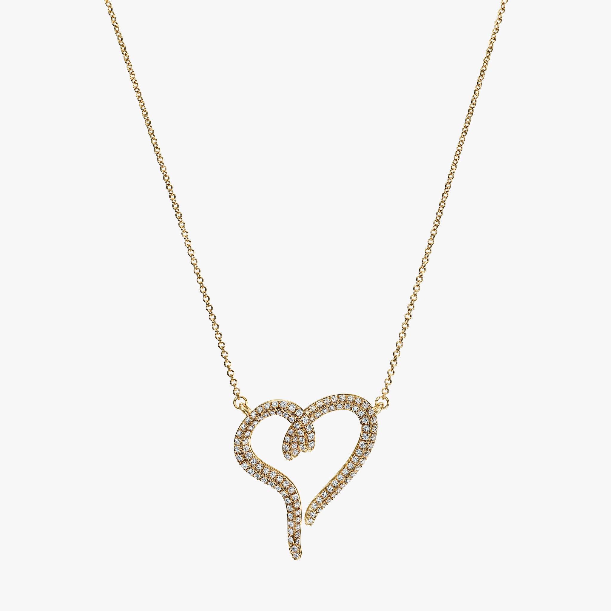 J'EVAR 14KT Yellow Gold Pave Heart ALTR Lab Grown Diamond Necklace Front View