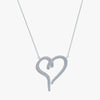J'EVAR 14KT White Gold Pave Heart ALTR Lab Grown Diamond Necklace Front View | 0.70 CT