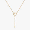 J'EVAR 14KT Yellow Gold Lariat Solitaire ALTR Lab Grown Diamond Necklace Front View | 0.10 CT