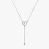 J'EVAR Sterling Silver Lariat Solitaire ALTR Lab Grown Diamond Necklace Perspective View | 0.10 CT