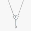J'EVAR 14KT White Gold Heart Key ALTR Lab Grown Diamond Necklace Perspective View | 1.00 CT