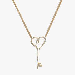 Heart Key Diamond Necklace
