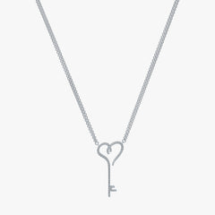Heart Key Diamond Necklace