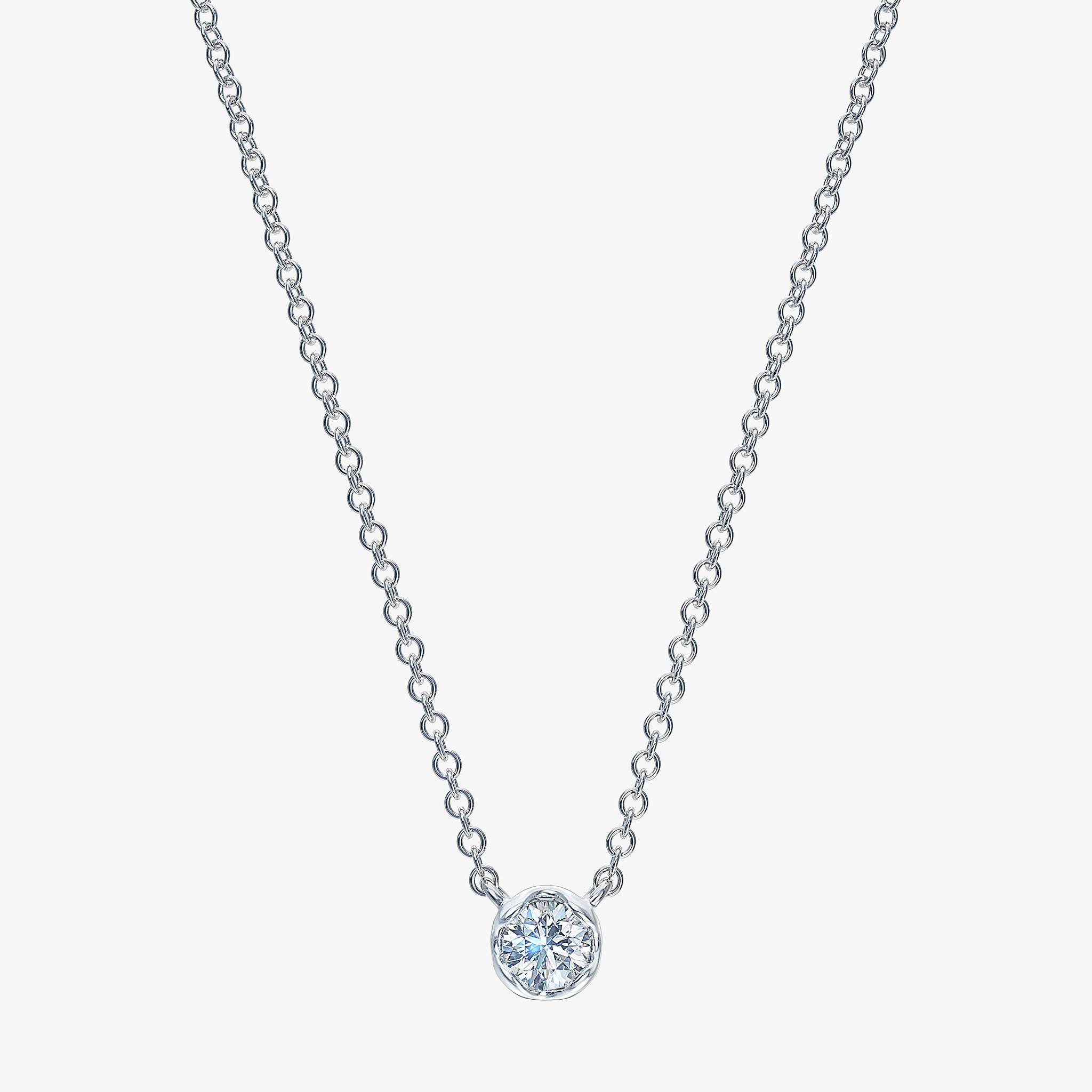 J'EVAR 14KT White Gold Solitaire ALTR Lab Grown Diamond Necklace Front View | 0.10 CT