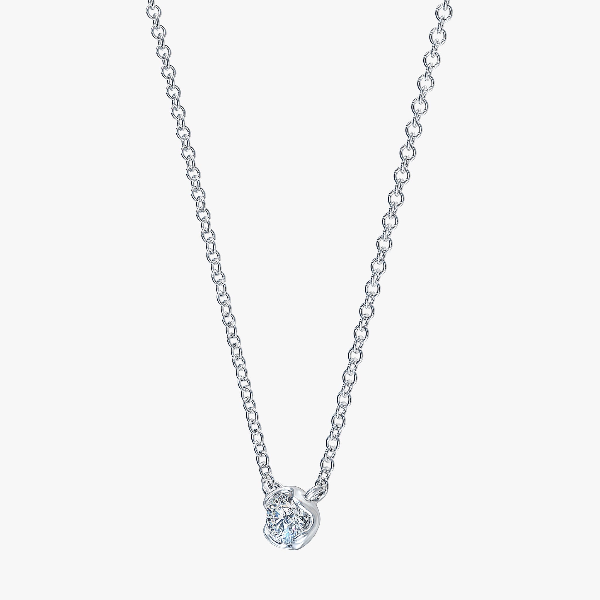 J'EVAR 14KT White Gold Solitaire ALTR Lab Grown Diamond Necklace Perspective View