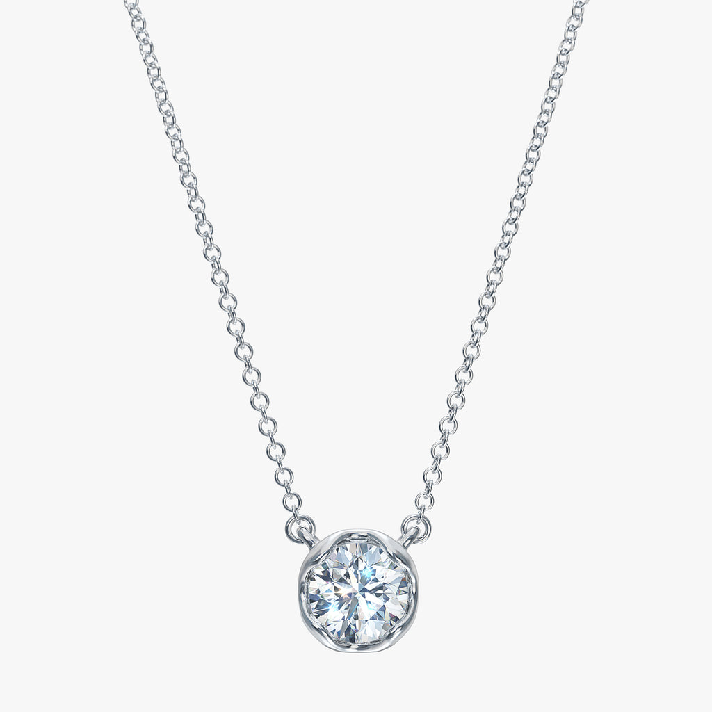 J'EVAR 14KT White Gold Solitaire ALTR Lab Grown Diamond Necklace Front View | 0.50 CT