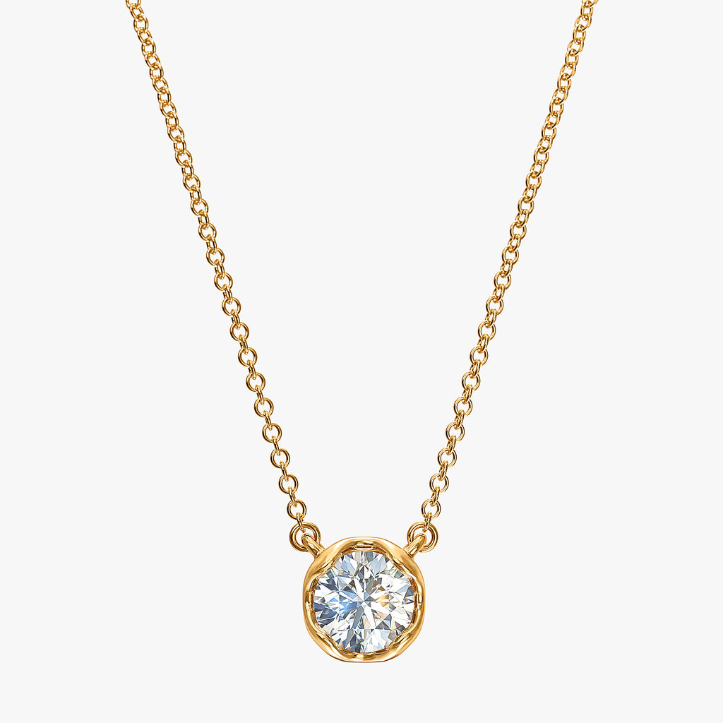 J'EVAR 14KT Yellow Gold ALTR Lab Grown Solitaire Diamond Necklace Front View | 0.50 CT