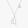 J'EVAR 14KT White Gold Heart Charm ALTR Lab Grown Diamond Necklace Perspective View | 0.10 CT