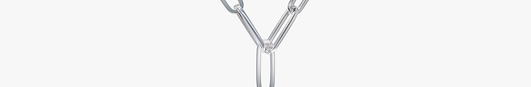 J'EVAR 14KT White Gold Paperclip Lariat Heart Lab Grown Diamond Necklace Front View